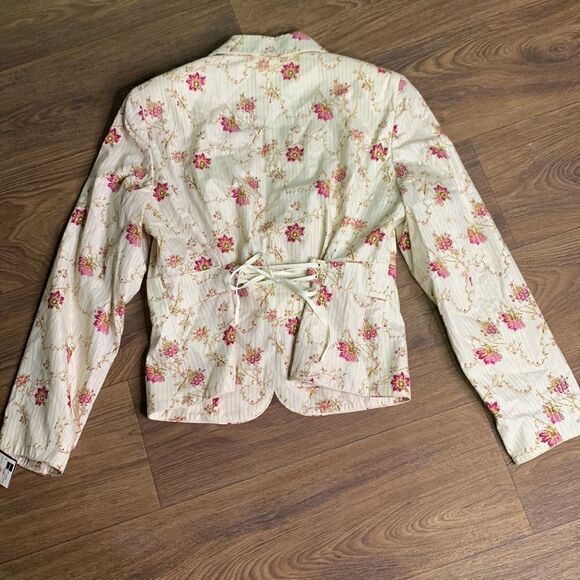 New floral jacket with lace up lower back. Cottage core‎ business casual earthy - Picture 3 of 9